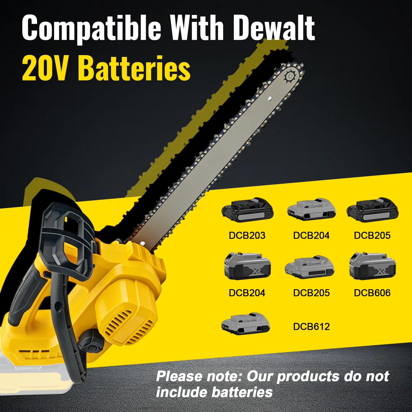 Motosierra sin escobillas de 12 pulgadas para batería Dewalt de 18 V y 20 V