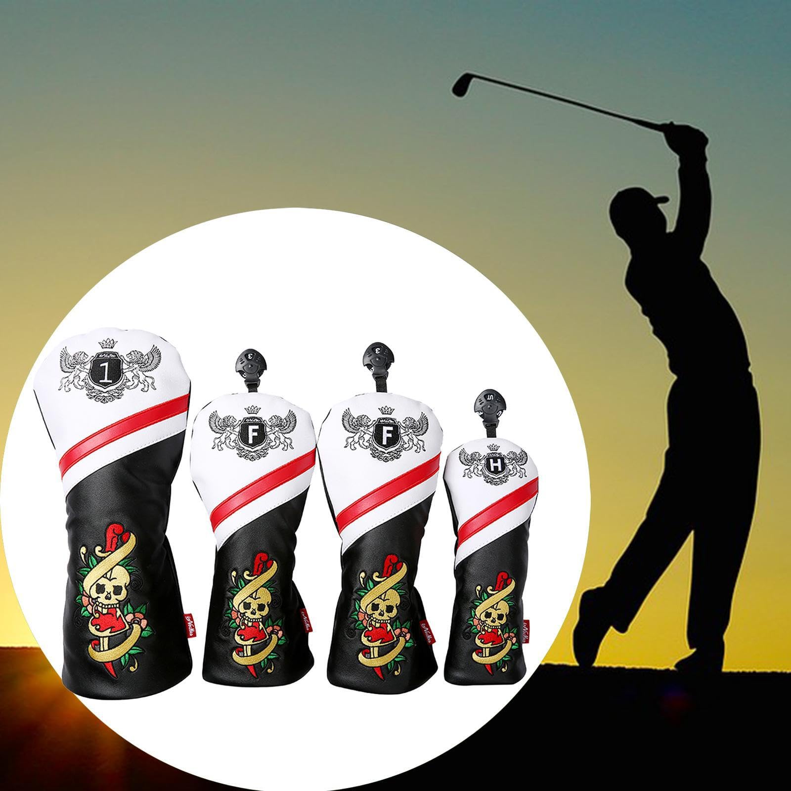Couvre-Clubs de Golf durables, Couvre-Bois de Golf Uniques en PU, Accessoires de pour golfeurs, Cadeaux pour golfeurs, protège-têtes de Bois.
