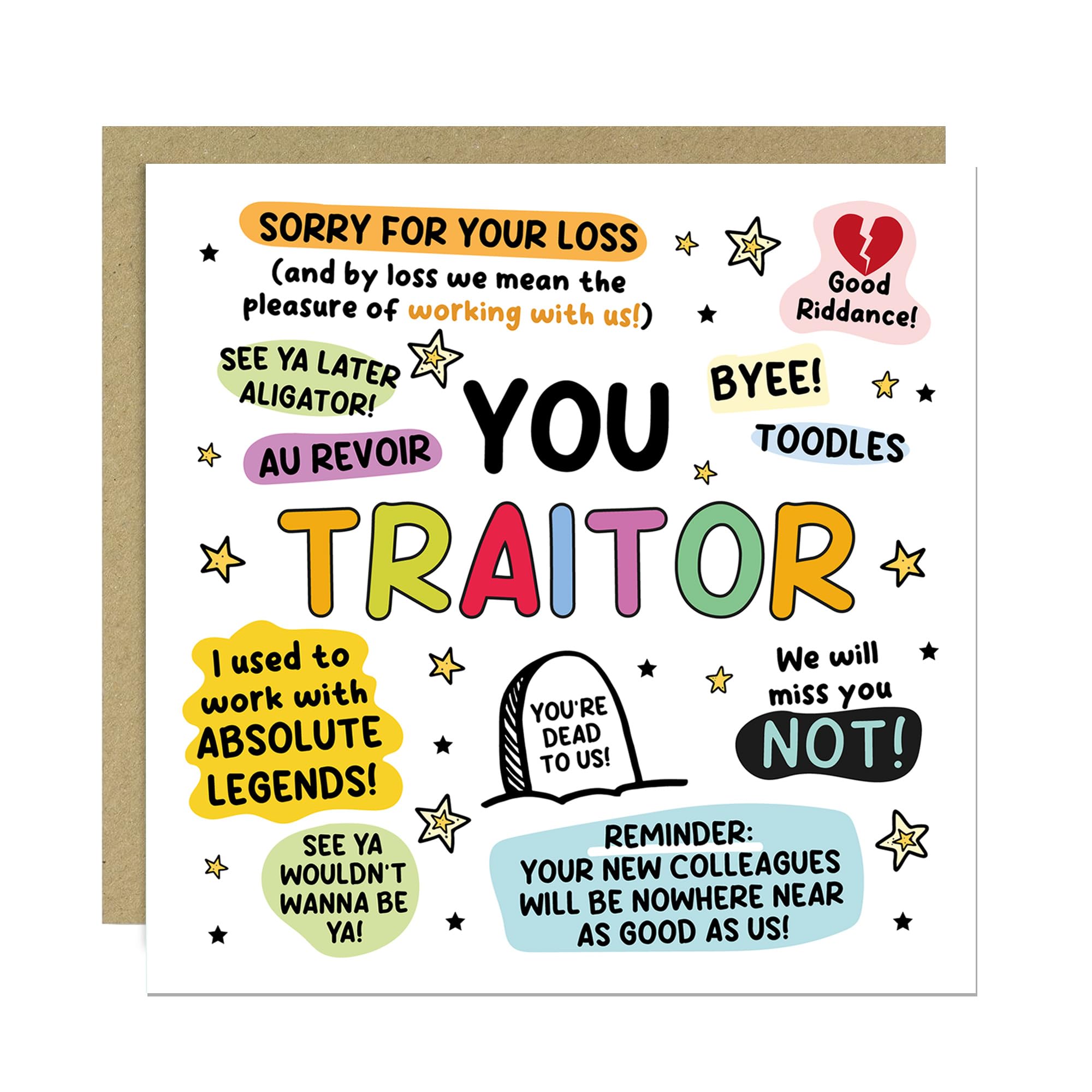 RED OCEAN Leaving Card, Card For New Job, New Job With Kraft Envelope, Funny Leaving, Funny, For Colleague, Colleague, Women Men