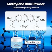 Vista 2 de Methylene Blue Powder, 25g, Lab/Pharma Grade, High Purity Water Soluble Powdered Blue Methylene for Laboratory, Educational and Research Purposes