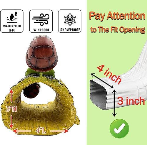 Vista 35 de Teaeeno Extensión decorativa de canalón de pájaros, extensor de bajante de 3 x 4 pulgadas, escultura de bloque de salpicaduras para decoración al