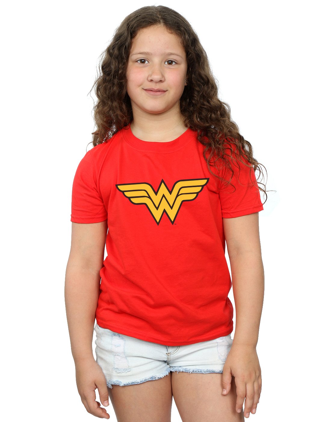 DC Comics Girls Wonder Woman Logo T-Shirt 7-8 Years Red