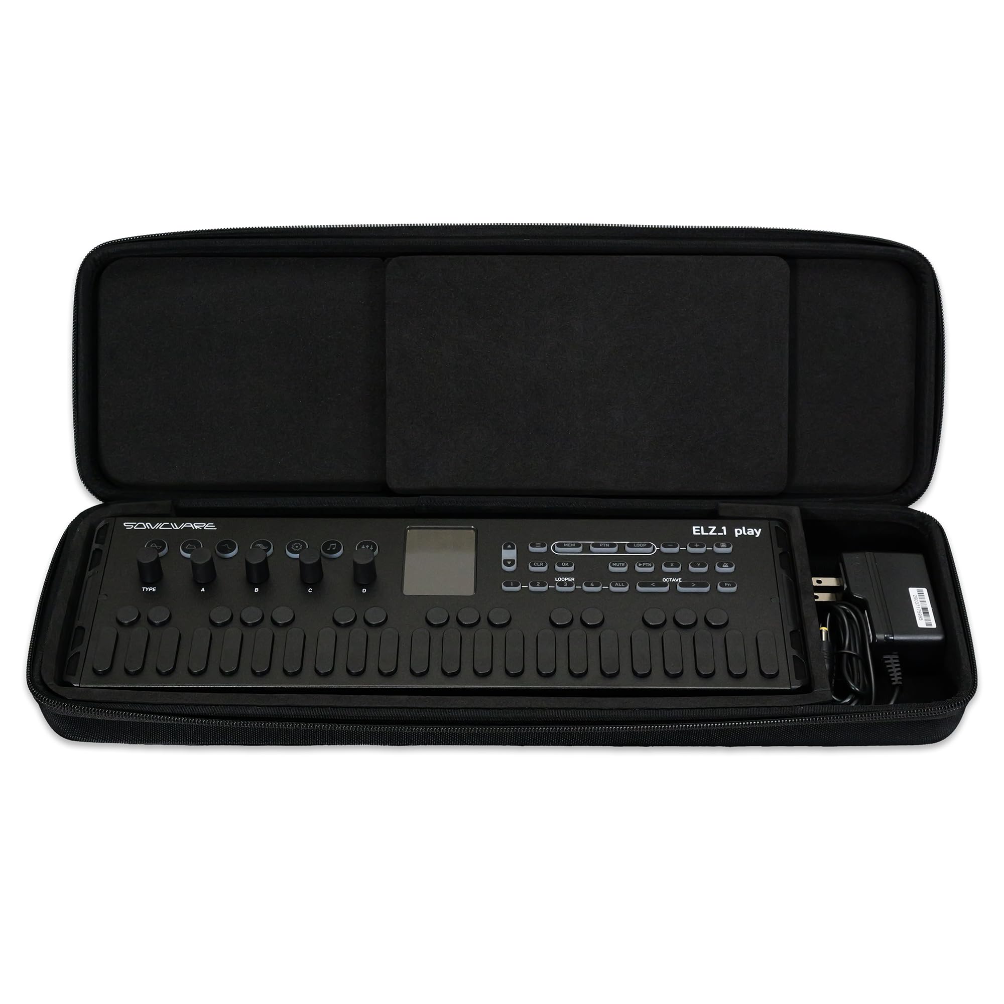 SONICWARE ELZ_1 play V2 „All Black“ Launch Edition – Limitierter Synthesizer mit 18 Sound Engines, Wavetable & Layer-Modus, 4-Track-Looper, Inkl. Hartschalenkoffer, Schwarz