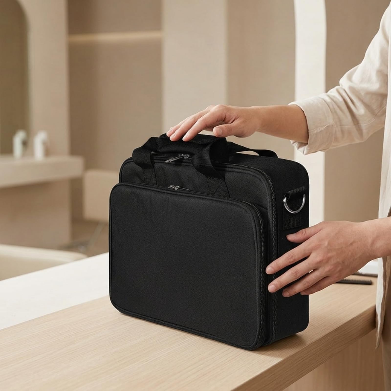 Borsa da Barbiere Multitasche Borsa da Parrucchiere con Tracolla Spaziosa Borsone per