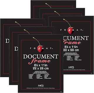 Diploma & Certificate Frames – Black 8.5×11 – MCS Format 6 Pack