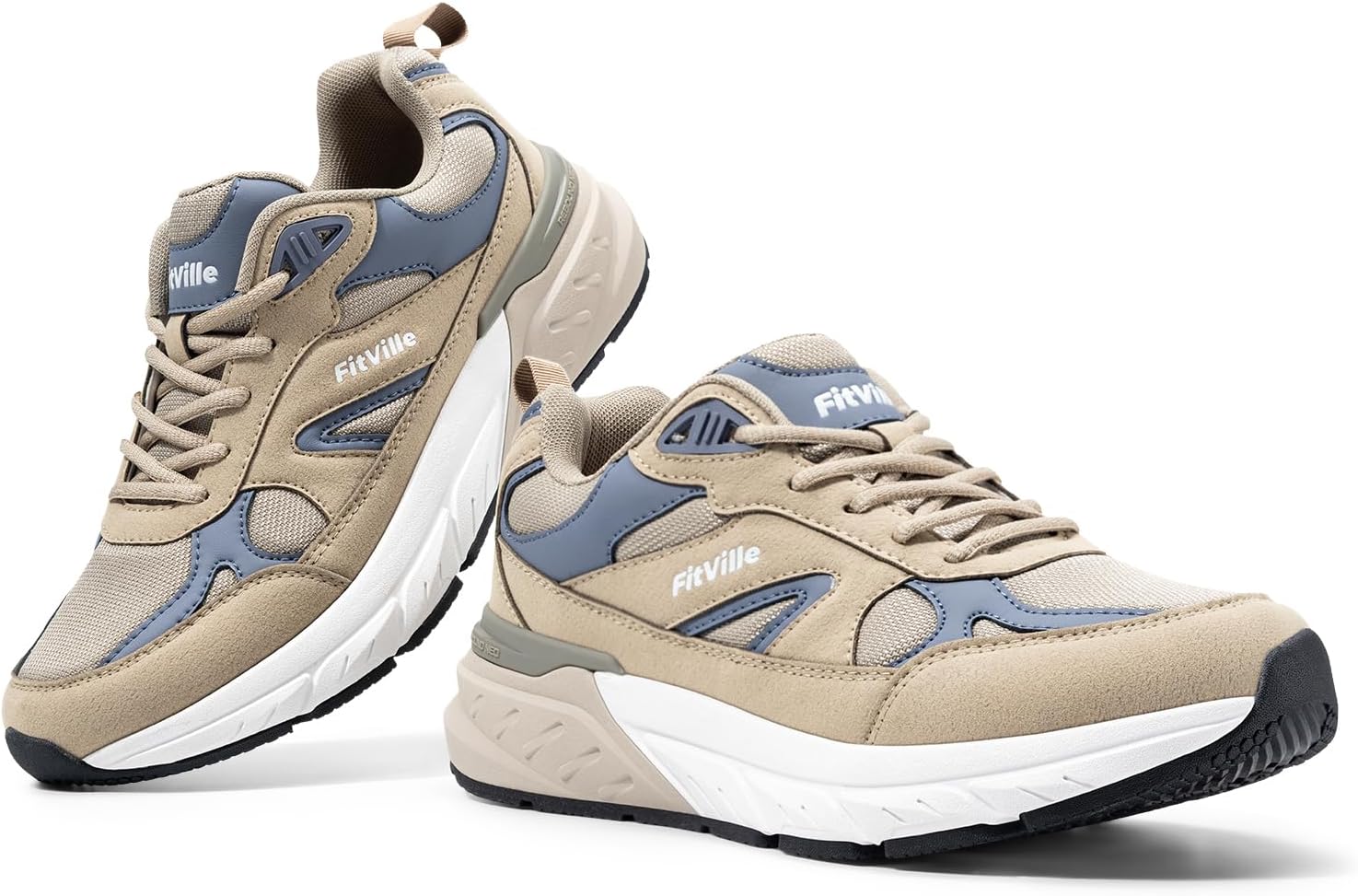 FitVille Wide Walking Shoes for Men Extra Wide Width Sneakers with Arch Support for Flat Feet Heel Pain Relief Plantar Fasciitis - Rebound NEO V1 - Image 7