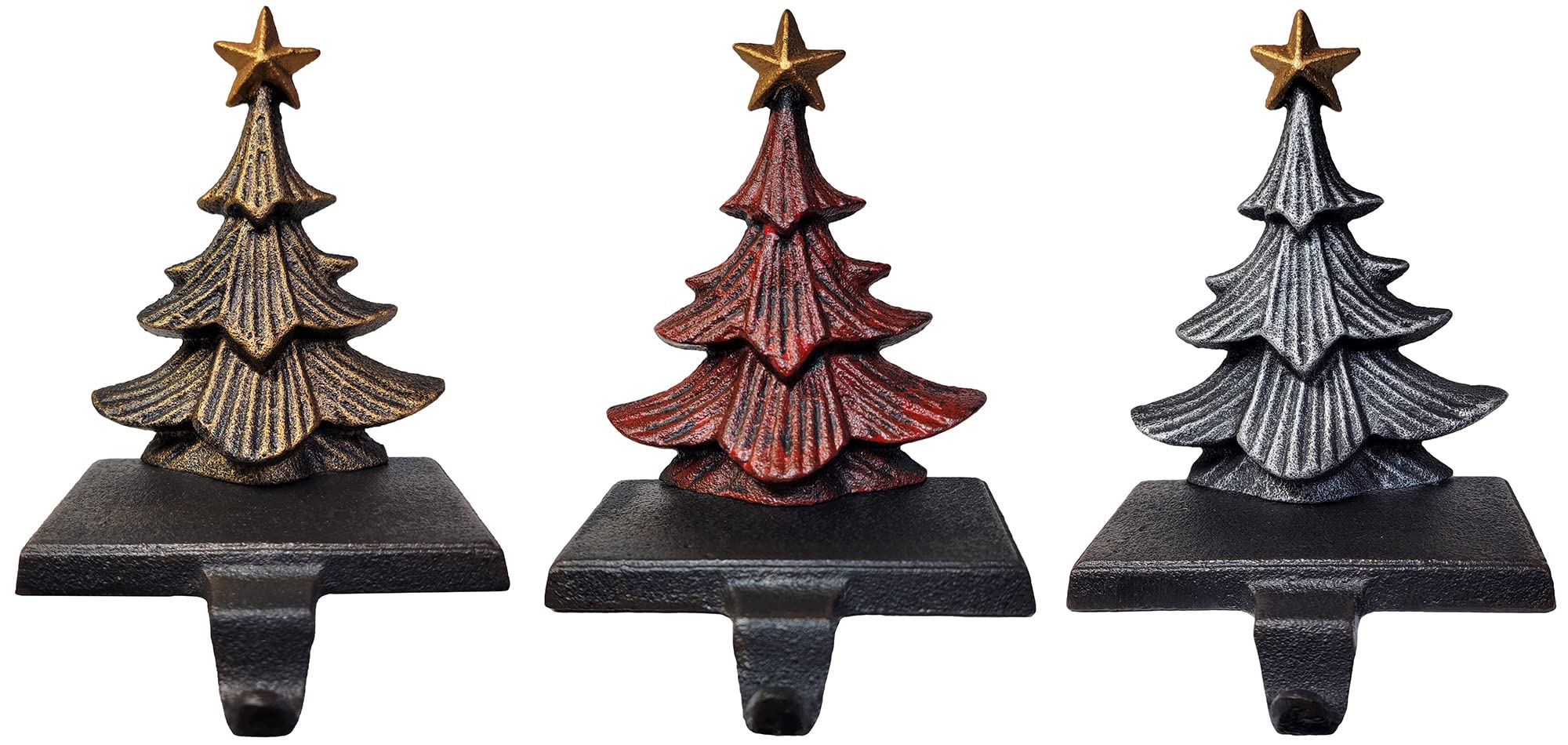 Soporte para árbol de Navidad de hierro fundido pesado, set de 3 piezas de diseño hermoso