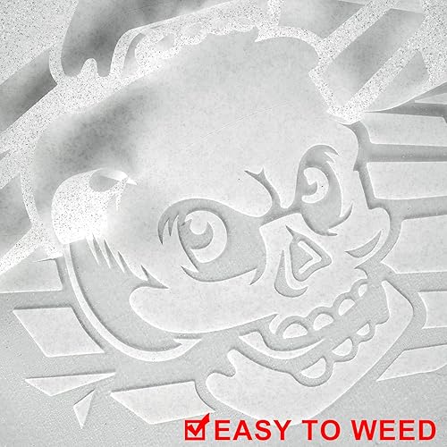 Miniatura 4 de FUNKAKA - Vinilo HTV con purpurina de 12 x 25 pies, rollos de vinilo de transferencia de calor blanco con purpurina, vinilo para planchar blanco