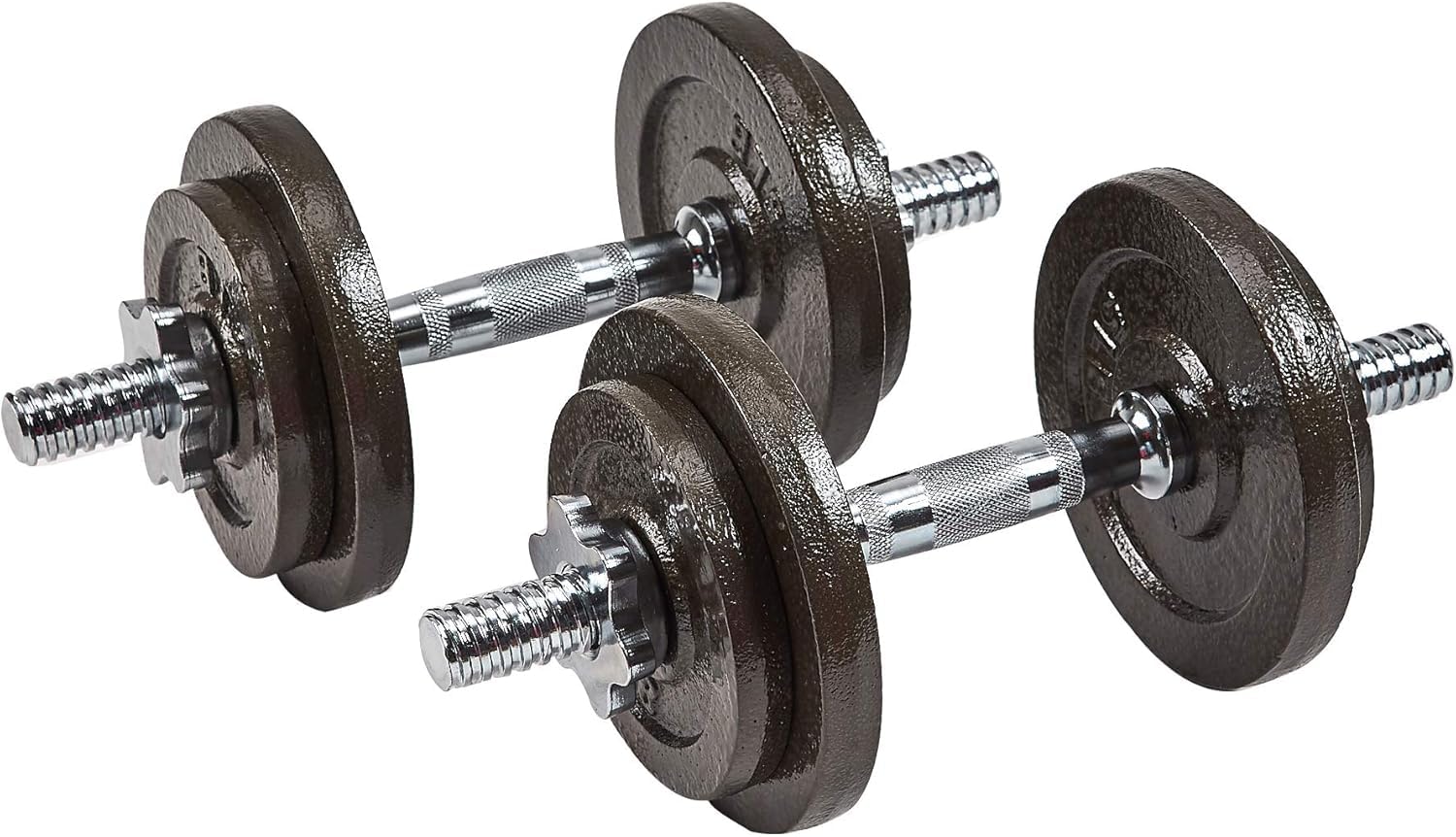 Elevon Adjustable Dumbbell Set, 40LB Cast Iron Weight Plates with Contoured Handles, Includes Connector for Barbell Conversion, Space-Saving for Home Gym
