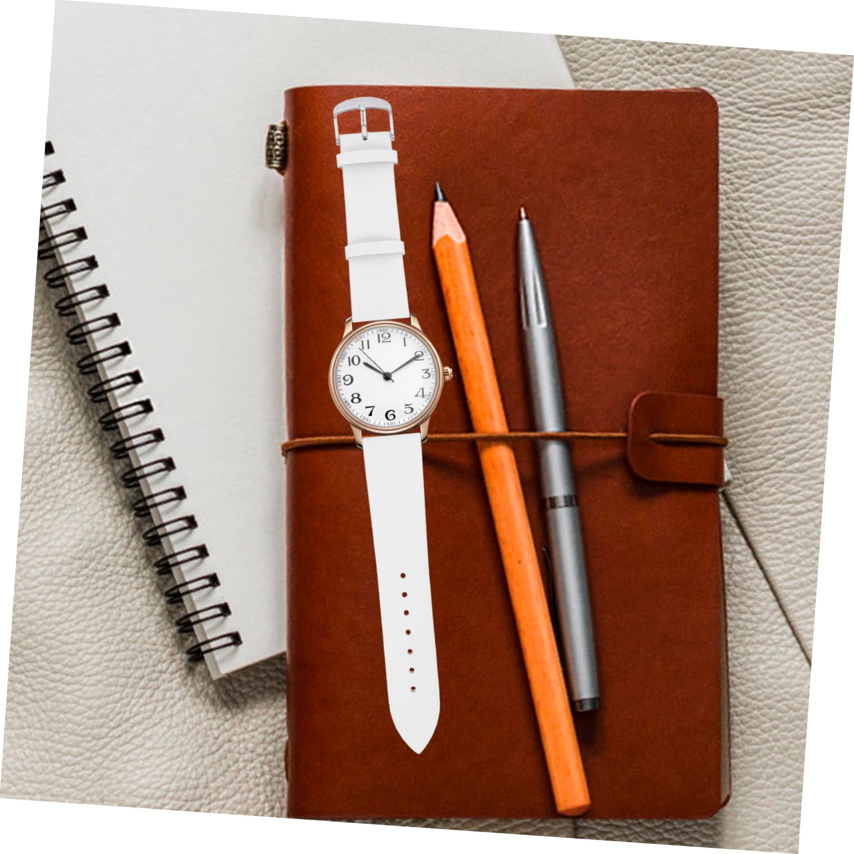 4pièces Bracelet Cuir Avec Boucle Inoxydable Accessoire De Montre Résistant Et Élégant