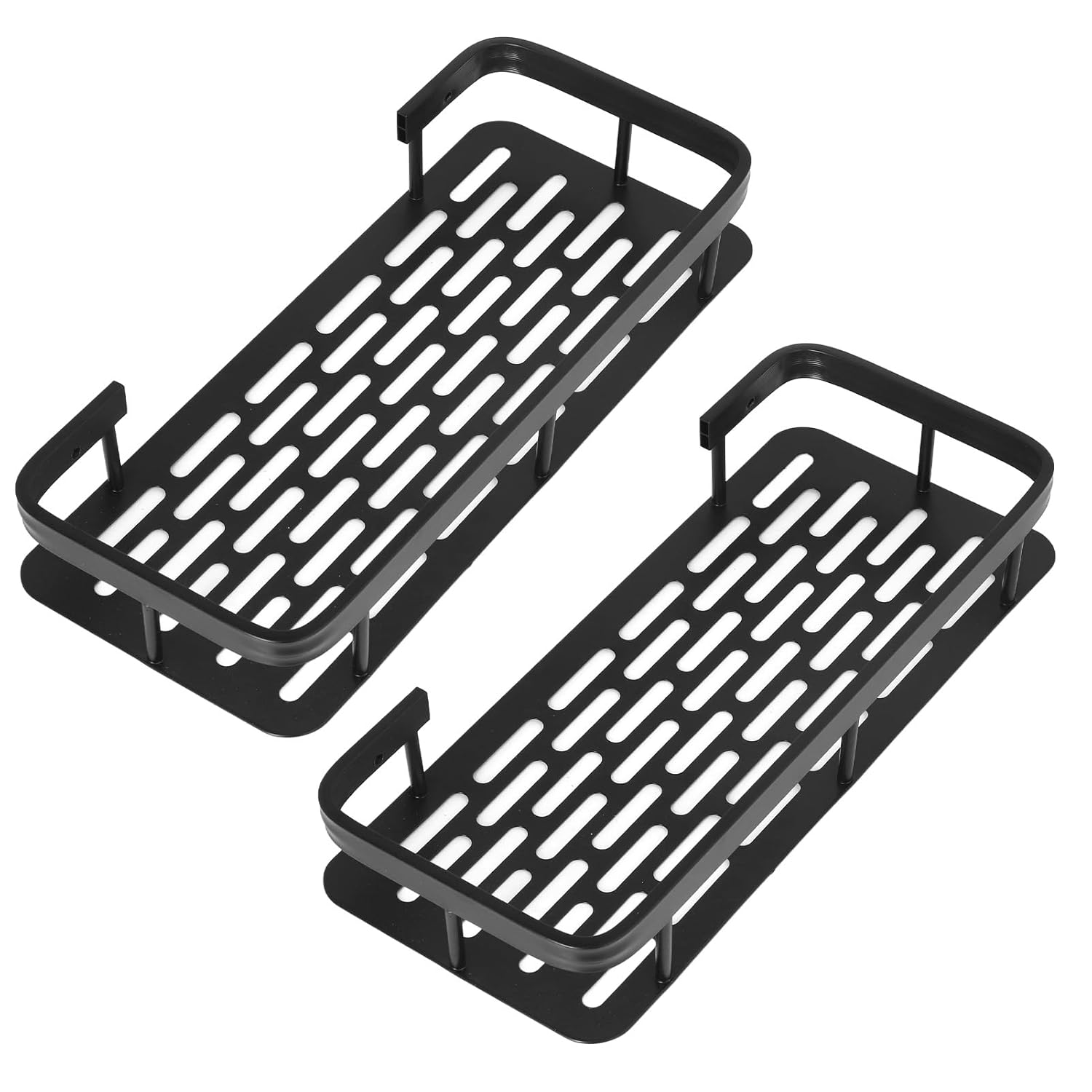 Tomotato Adhesive Shower Caddy 2 Pack Aluminum Shower Organizer Large Capacity No Drill Rack Storage Shower Shelves for