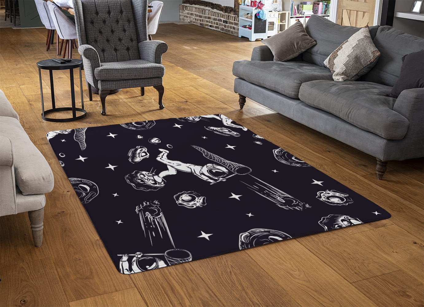 Astronauta cattura una cometa (Rug) - Medio: 80x150cm