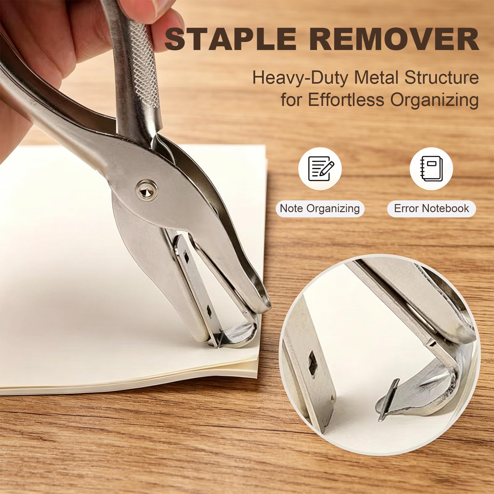 2 PCS Extracteur D'Agrafes, Extracteur d’Agrafes Professionnel, Dégrafeuse de Bureau avec Poignée Antidérapante, Outil Ôte Agrafes pour Documents, Retrait Rapide Sans Endommager Papier