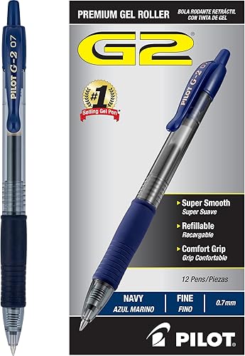 Miniatura 8 de Pilot, G2 Premium - Bolígrafos de gel de punta fina de 0.028 in, color gris, paquete de 12 Tinta gris.,Negro,Azul,Verde,Tinta azul iris,Azul