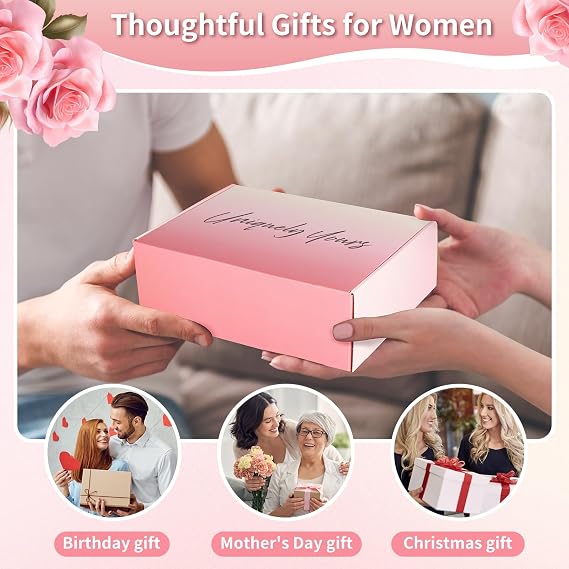 Christmas Gifts for Mom, Personalized Spa Gift Basket for Women - Custom Tumbler, Relaxing Rose Scented Present for Wife, Mother, Her from Daughter, Son, Family (SetE PK)