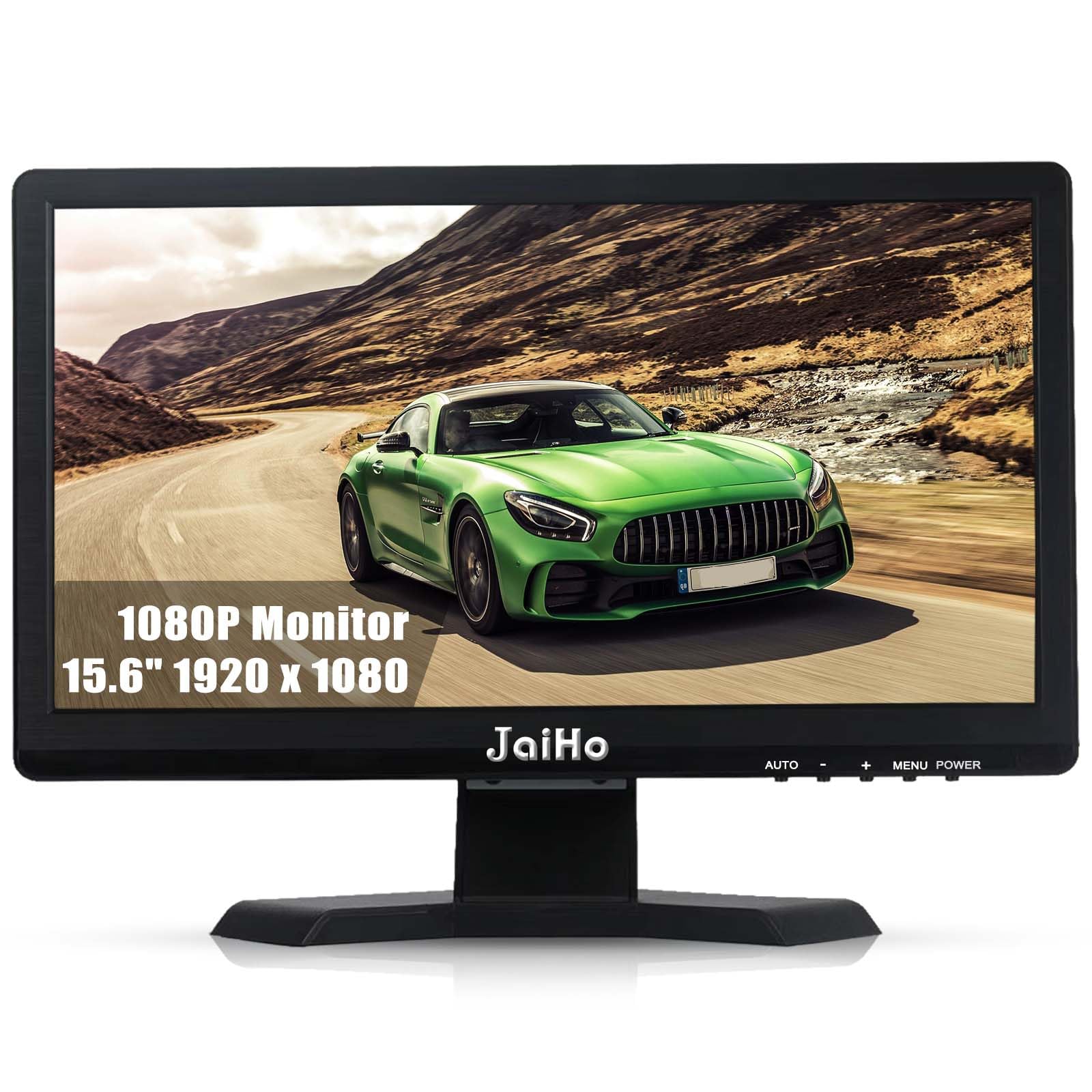 JaiHo Monitor 15.6 Pollici 1080P LED Schermo (1920x1080) - Monitor Desktop FHD 1080p 60Hz, Incorporato Altoparlanti, per PC, CCTV, Telecamera di sicurezza, Nero