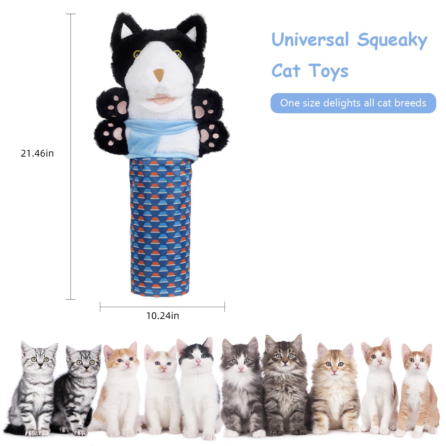 Juguetes para gatos, luchador de gatos, marioneta de karate de gato, marionetas de mano con acolchado resistente para un juego seguro, juguete de peluche duradero para gatos