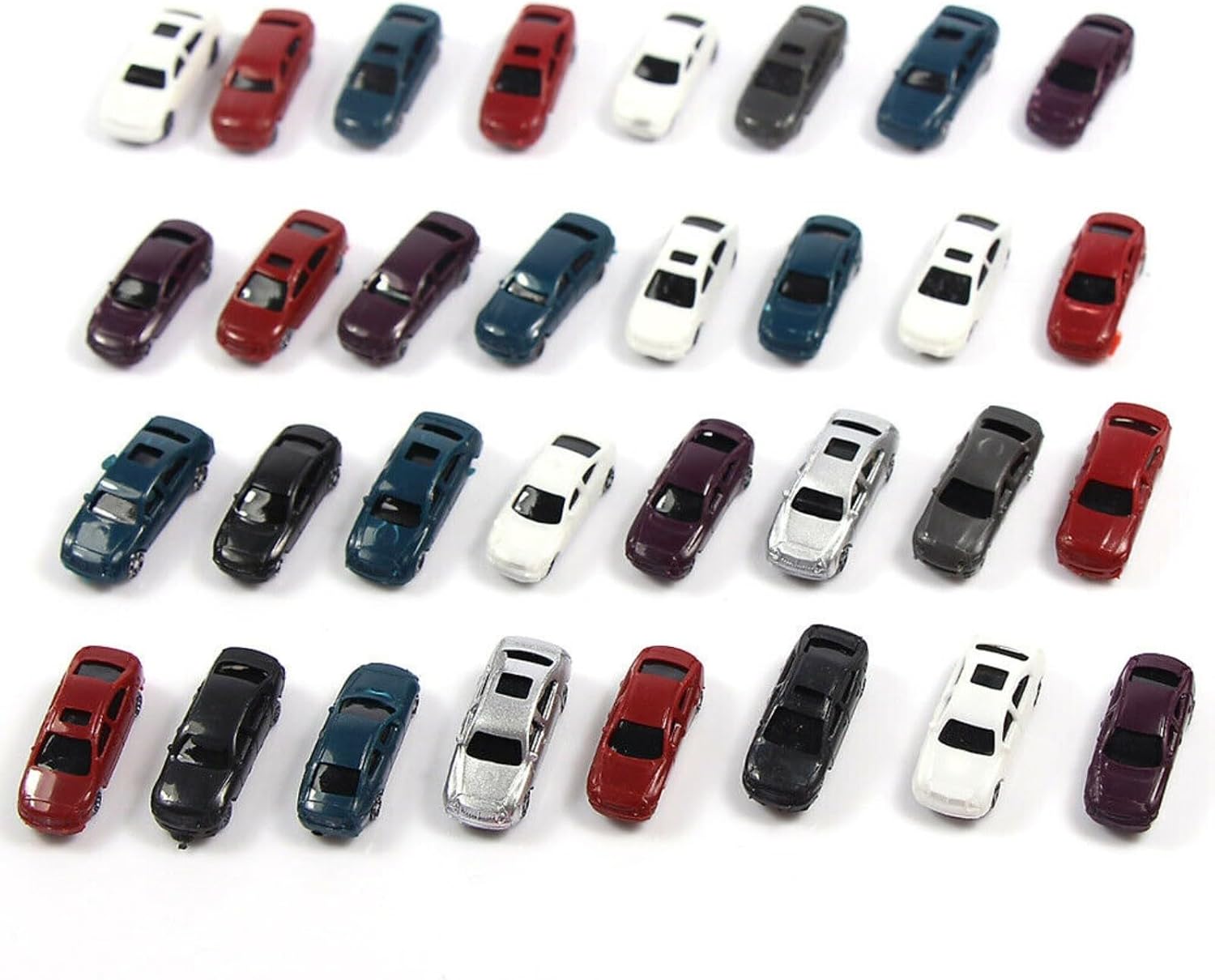 Z Track Model Car Set 1220 Plastic Model Railway Truck 50 Pieces Assorted Colours for Model Railway
