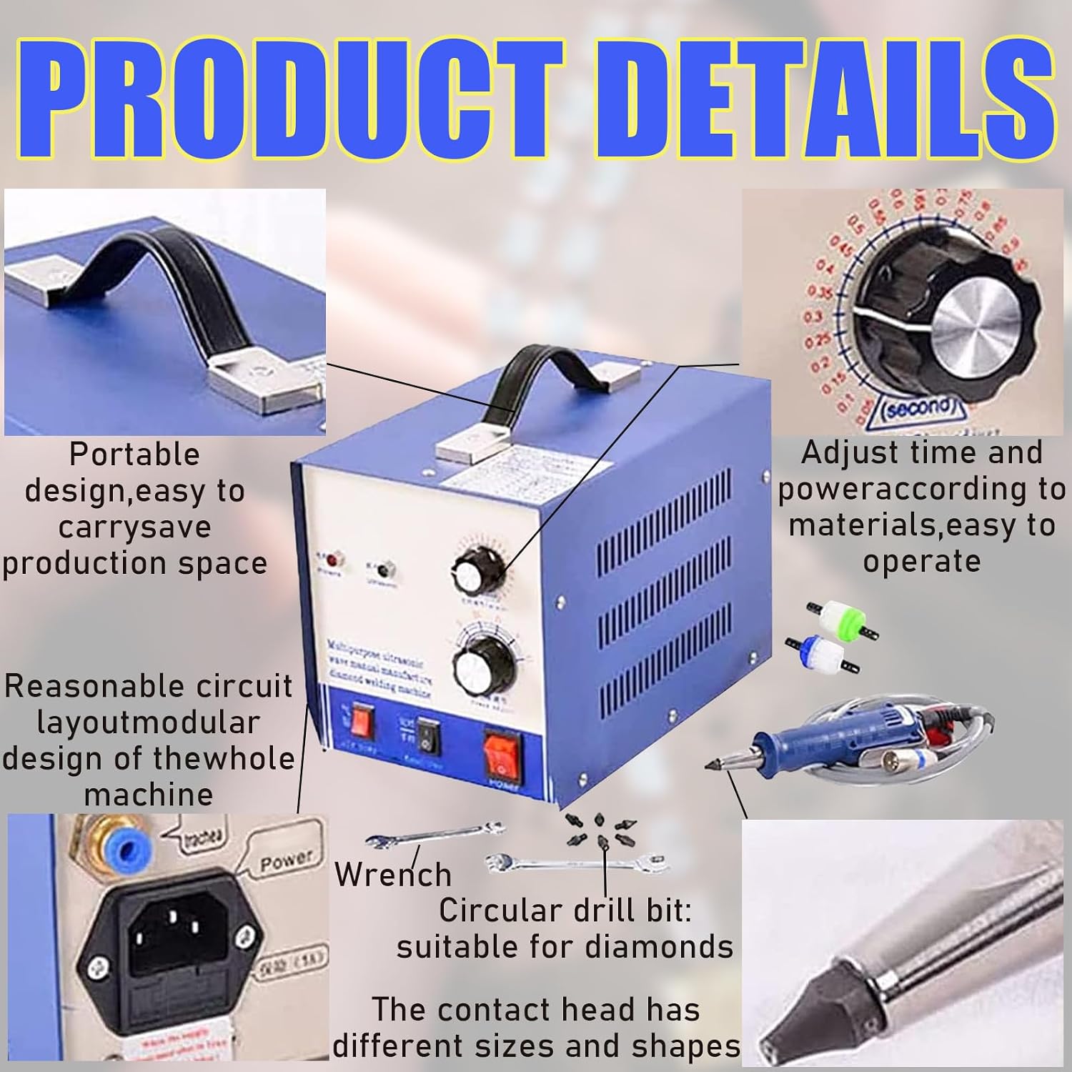 Portable Hotfix Rhinestone Applicator-300W Crystal Bling Machine,Pearl Beads and Rhinestone Press Fixing Tool,Easy to Operate for Clothing,Accessories,DIY Crafts and Fabric Decor