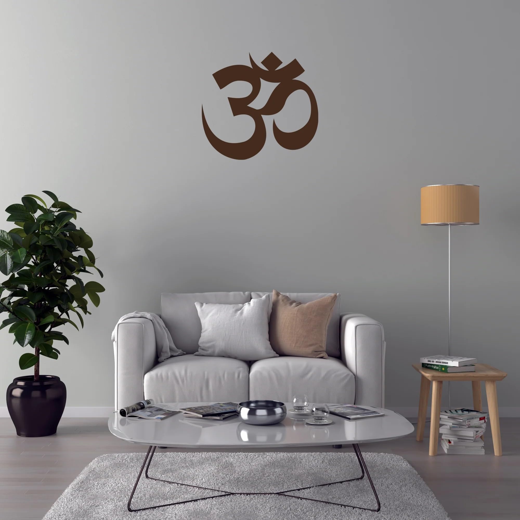 DEKORSTATION Laser Cut Om Symbol Wooden Brown Decorative LED Backlit for Home Office and mandir Decoration | 12 inch x 18 inch
