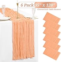 Vista 350 de Showgeous 10 Pack Baby Pink Cheesecloth Table Runner 10FT Long Semi-Sheer Gauze Table Runner Boho or Rustic Wedding Decor for Wedding Decor Arch