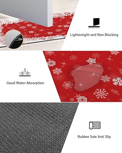 Miniatura 3 de Christmas Bath Mat for Tub,Non Slip Bathroom Floor Runner Rug Quick Dry & Absorbent Diatomaceous Earth Shower Sink Bedroom Kitchen Washable