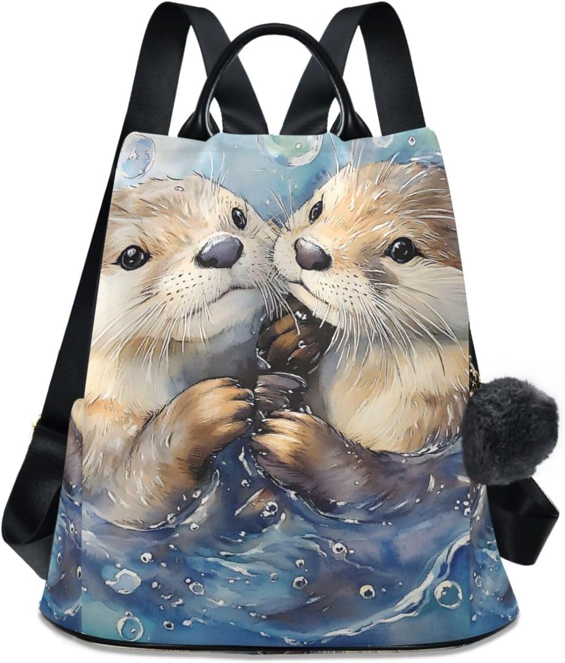ALAZA Watercolor Otter Backpack Purse for Women Anti Theft Fashion Back Pack Shoulder Bag