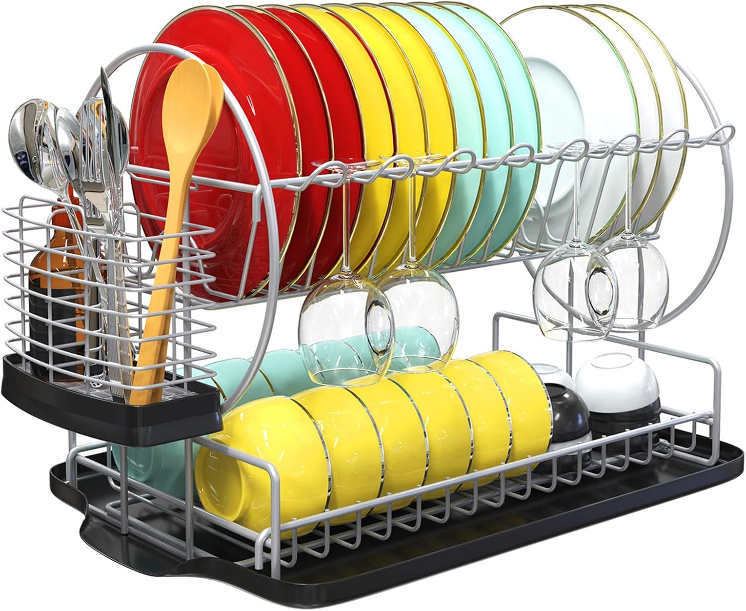 Buy Dish Drying Rack with Drainboard Set for Kitchen Counter, Rustproof