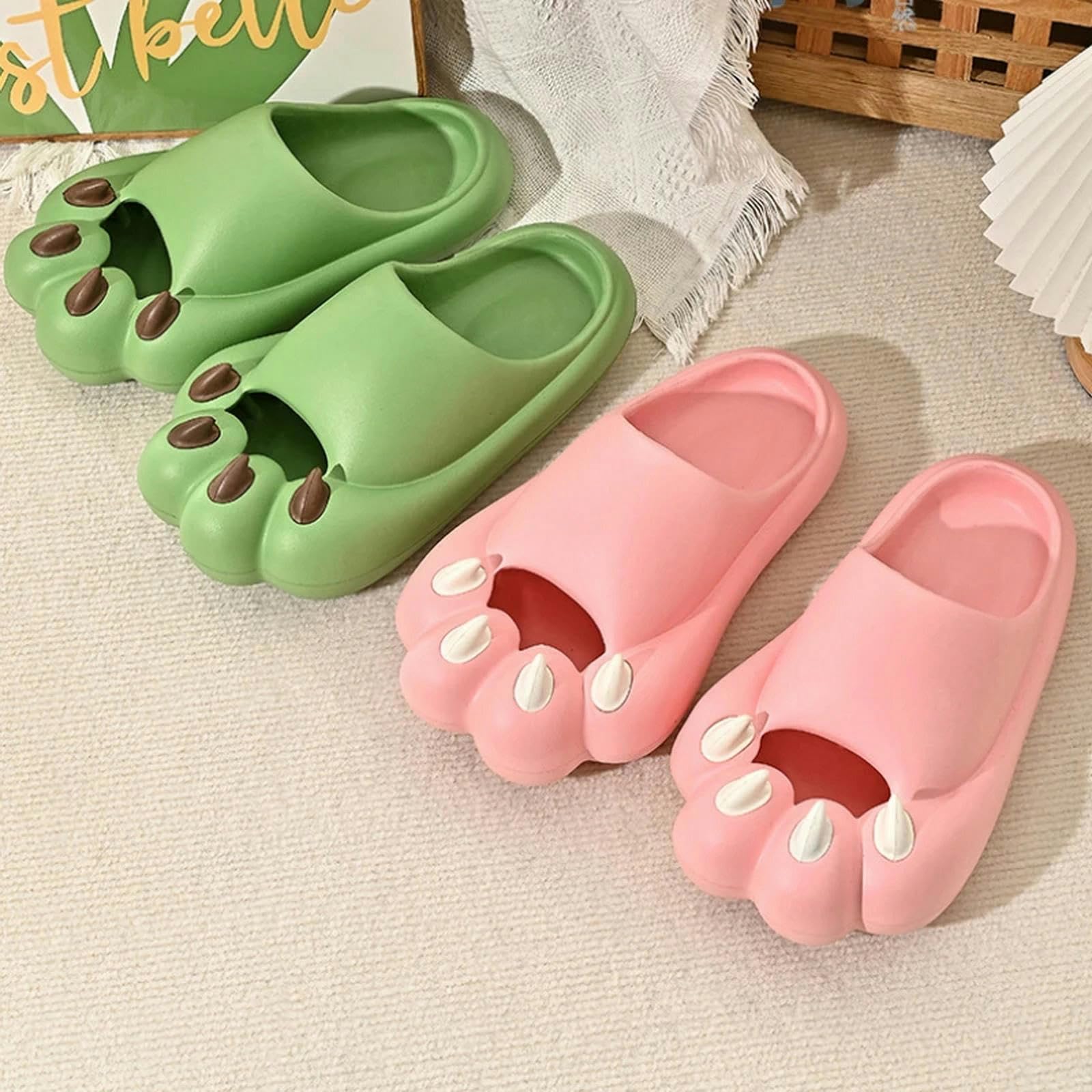 kapcie damskie kapcie buty dla kobiet kocia łapa domowe kapcie urocze lato miękkie antypoślizgowe klapki męskie damskie śmieszne