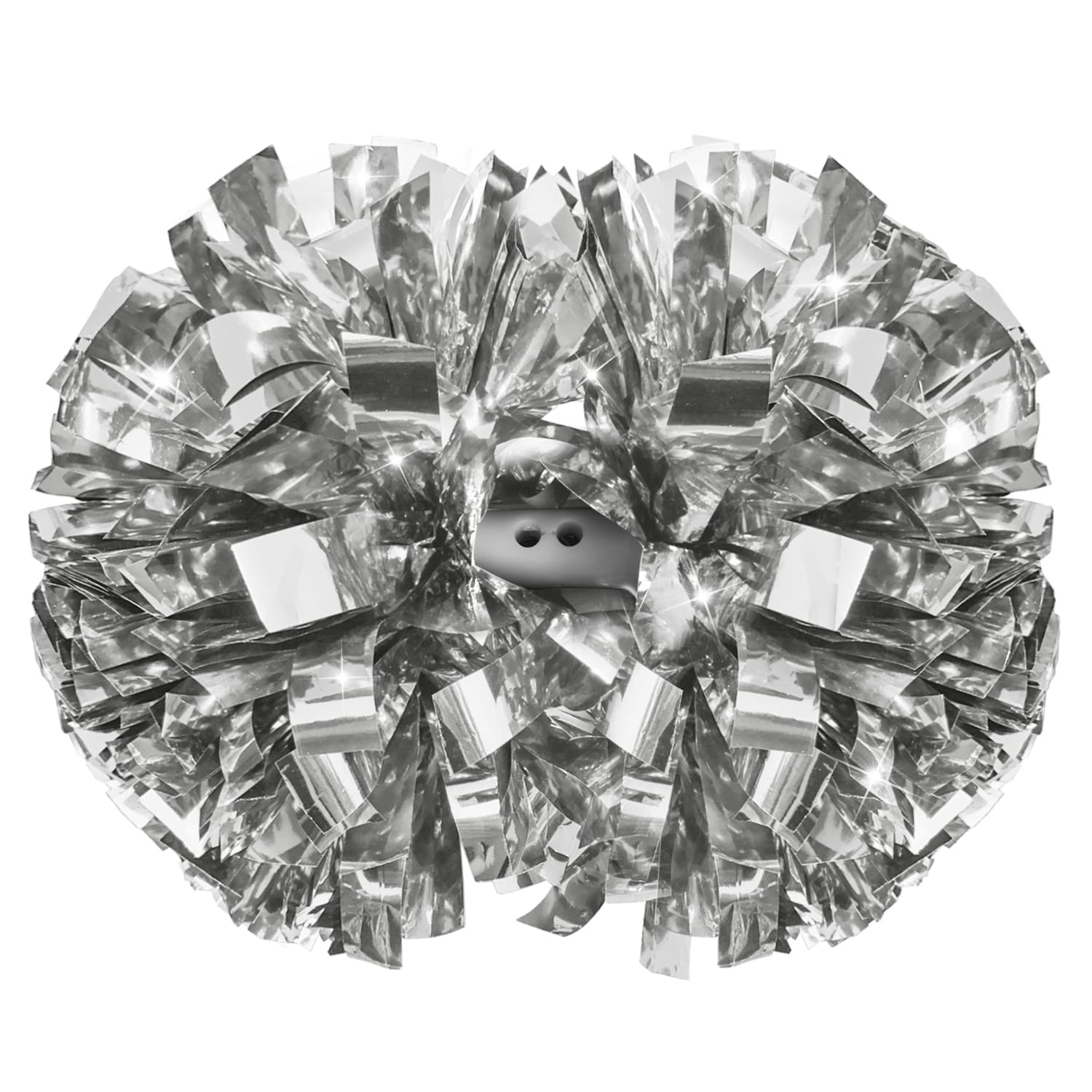 aiviwiai Professional Metallic Cheerleading Pom Poms with Baton Handle, 1 Pair Vibrant Cheerleader Poms for Cheer Squad Spirit, Dance Performance Gear