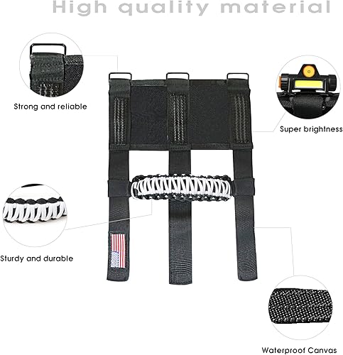 Miniatura 3 de Asas de agarre de barra de agarre con luz para Jeep Wrangler Accesorios TJ JK JL YJ Unlimited Rubicon Sahara 2 puertas 4 puertas Jeep Gladiator JT,