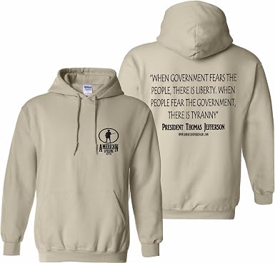 Amazon.com: American Uprising Thomas Jefferson When the Government Fears  the People Sudadera con capucha : Ropa, Zapatos y Joyería