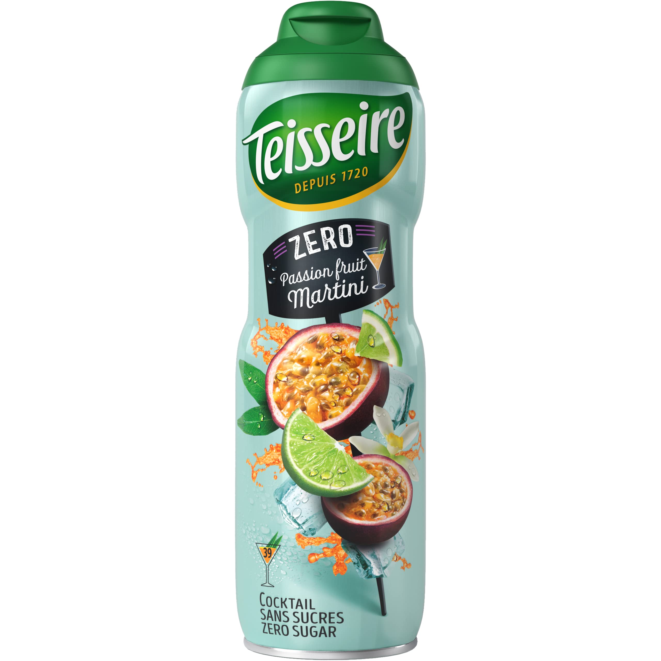 Teisseire Passion Fruit Martini Zero – per bibite analcoliche con autentico sapore da cocktail Martini Maracuaja, 6 x 600 ml