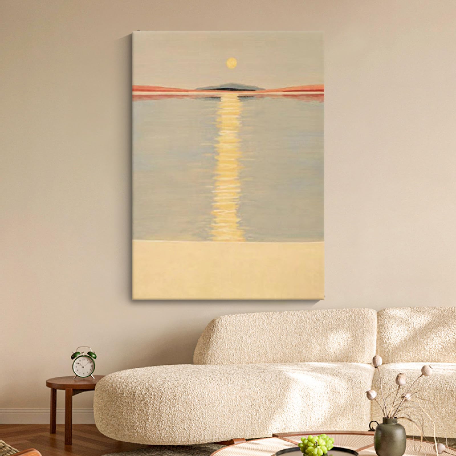 Peinture de texture contre les murs vides grand tableau lever de soleil