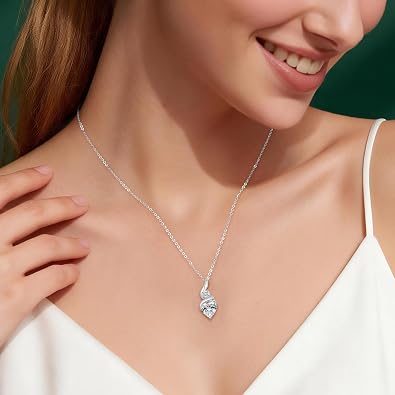 LOUISA SECRET Infinity Necklaces for Women 925 Silver Birthstone Pendant
