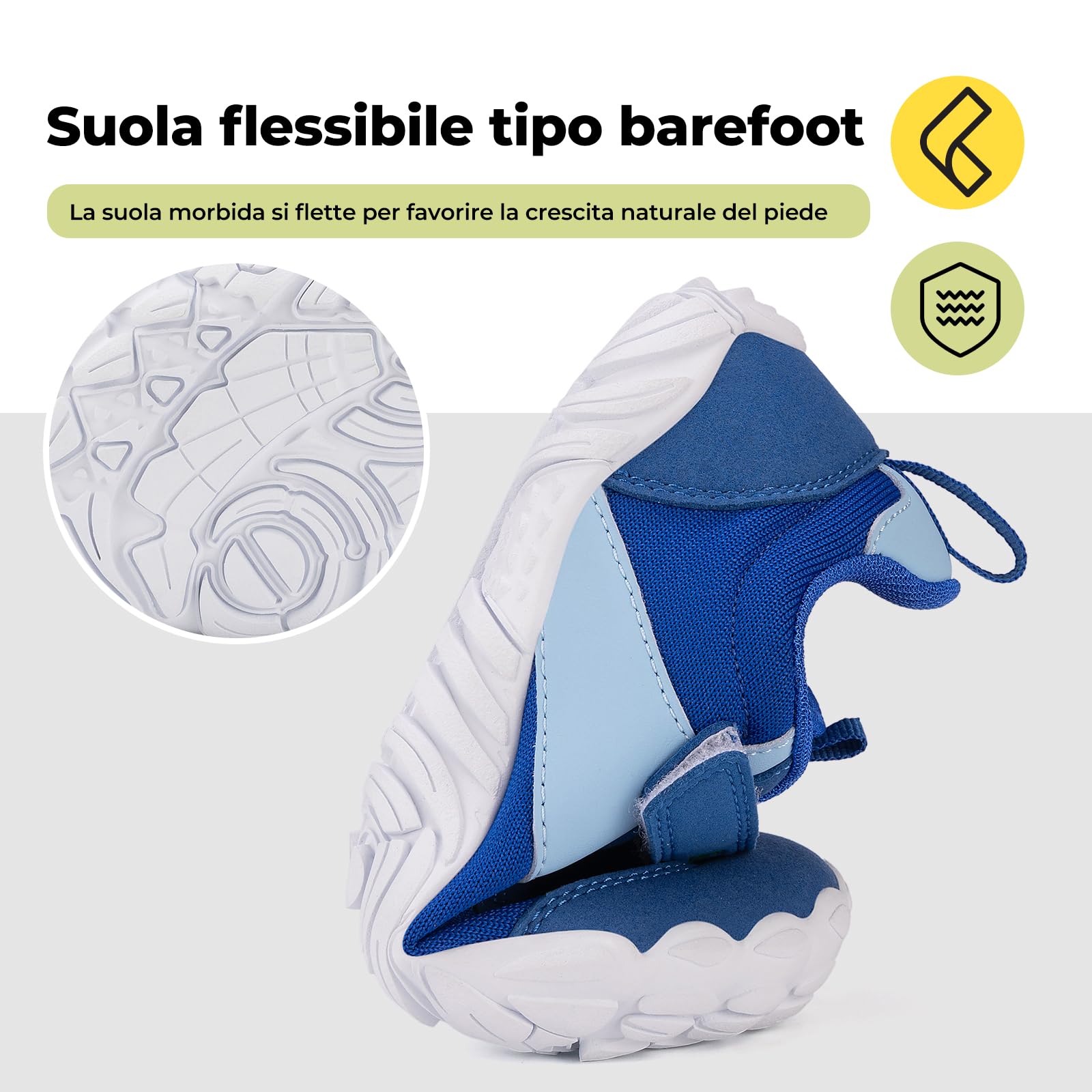 SAGUARO Scarpe Barefoot Bambini Sneakers Minimaliste Leggere Traspiranti con Punta Ampia, Gr.25-36