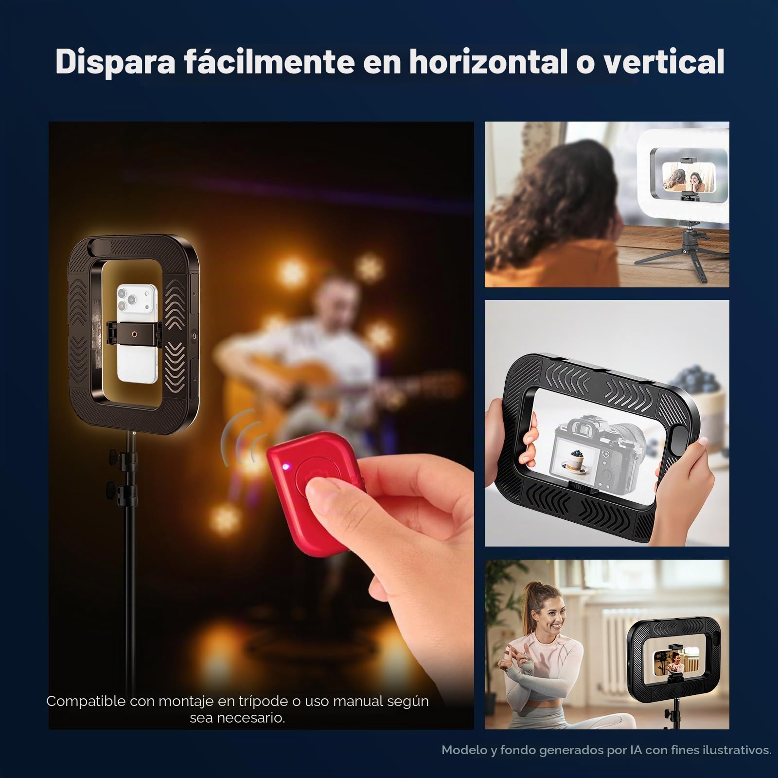 NEEWER Entry Level Version Móvil Video Rig con Foco Luz, Estabilizador Mano con 20W Bi Color LED Cuadrado Aro Luz, 3 Zapatas Fría/5200mAh Batería /CRI80+ para Selfis Streaming Grabación Vlogs, NL200B