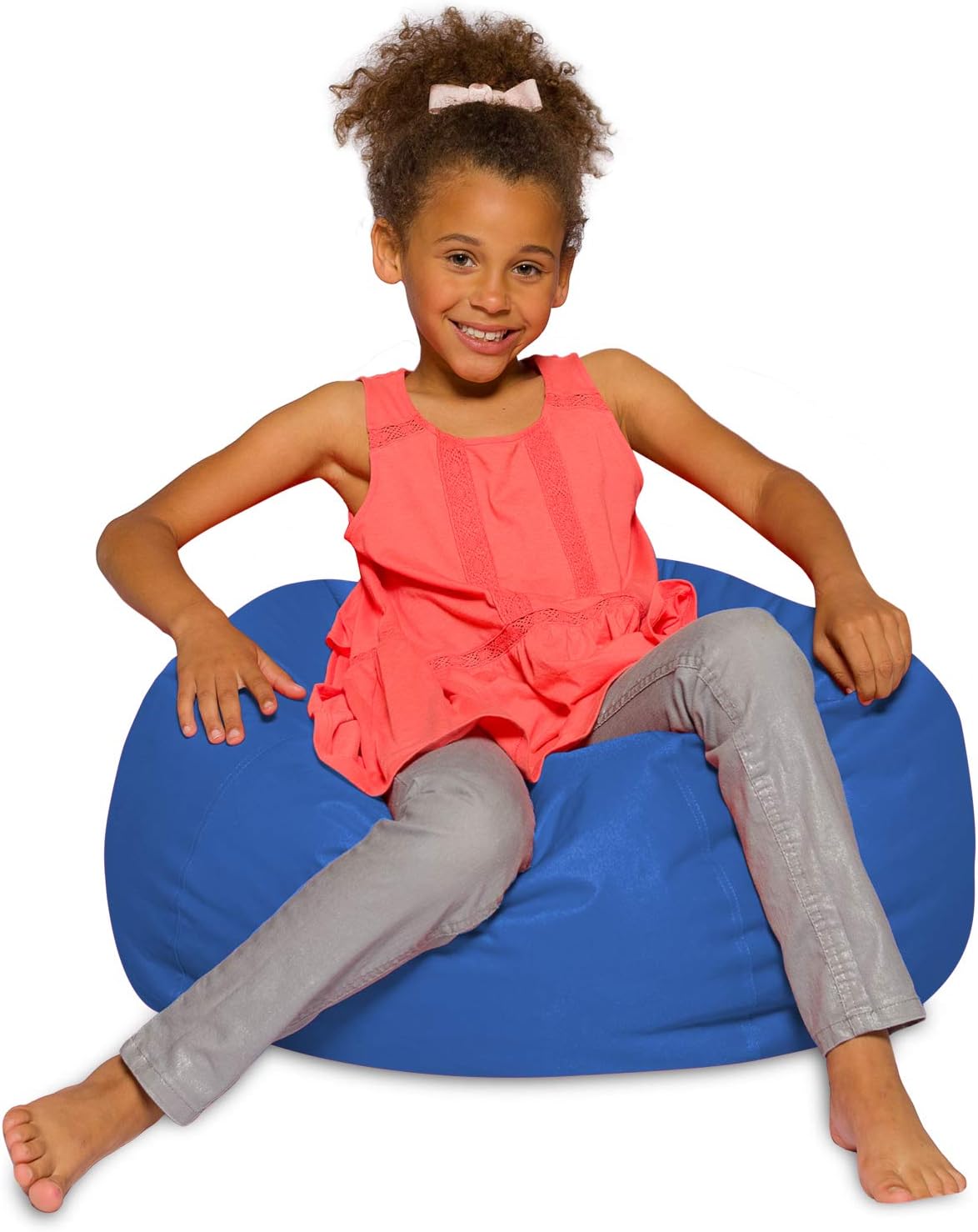 Posh Creations Bean Bag Chair for Kids, Teens, and Adults Includes Removable and Machine Washable Cover, Solid Royal Blue, 27in - Medium 27in - Medium Solid Royal Blue
