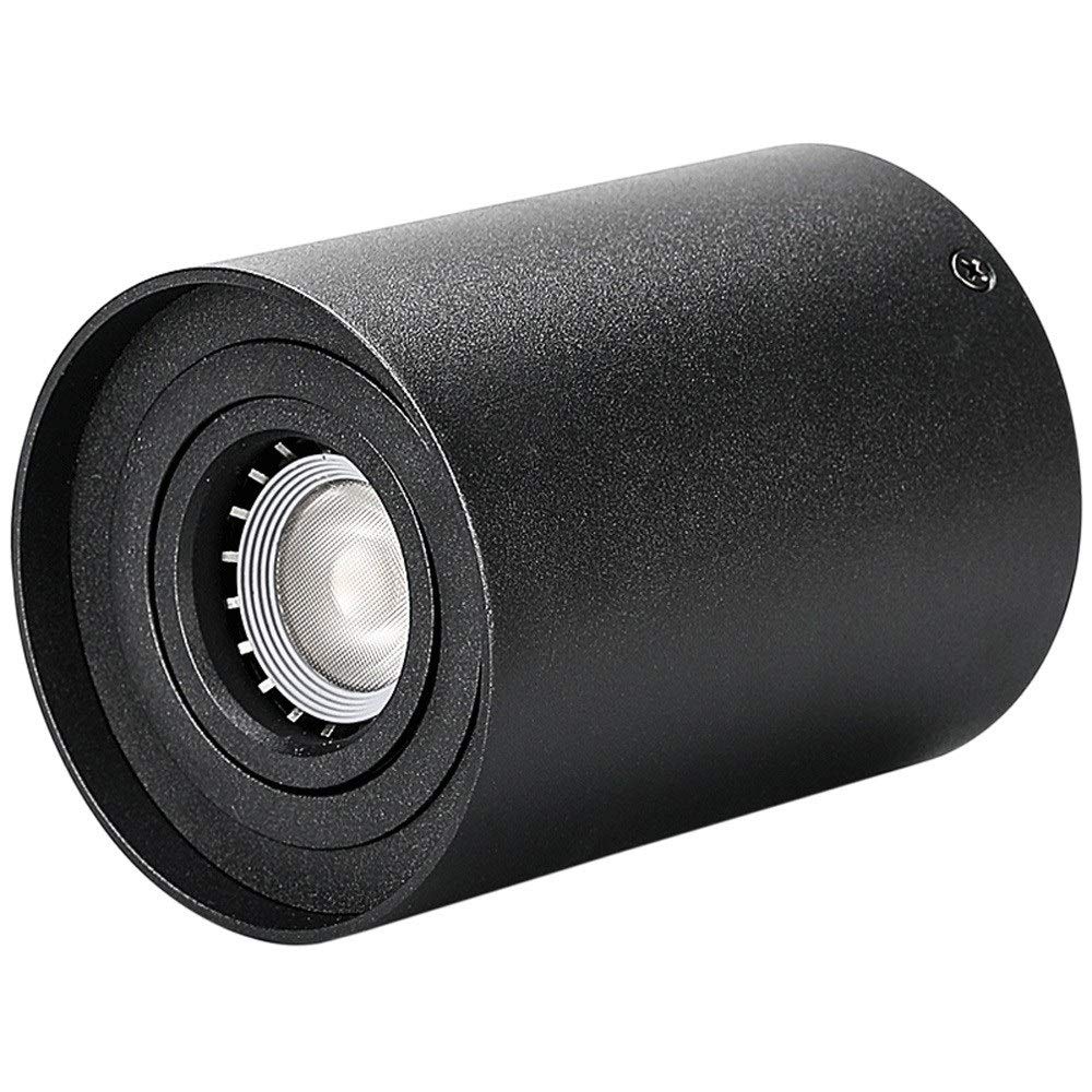 BHGFYXBS 5W/10W 360° Rotatable Led Ceiling Spot Lamp Nordic Surface Mounted Office Spotlight 3000/4000K Cylinder Adjustable Ceiling Panel Lights Commercial Energy Saving Lighting,Blackwarm Light-10w