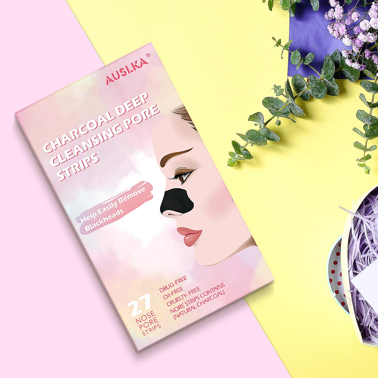 AUSLKA Blackhead Pore Strips,(27 Counts) Blackhead Remover, Deep Cleansing Charcoal Strips : Beauty & Personal Care