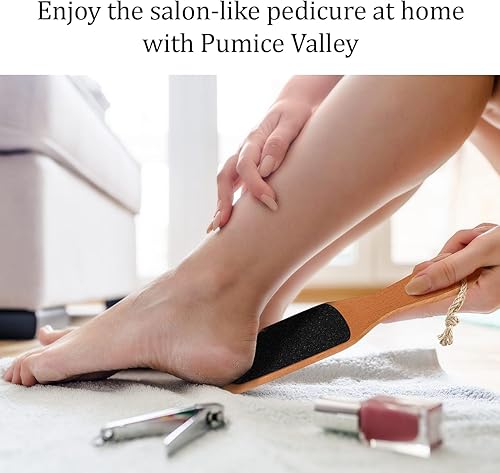 Miniatura 7 de Lima de pie con mango de piedra pómez de cerámica para piel seca y muerta, removedor de callos para pies, lima de pie de doble cara para callos