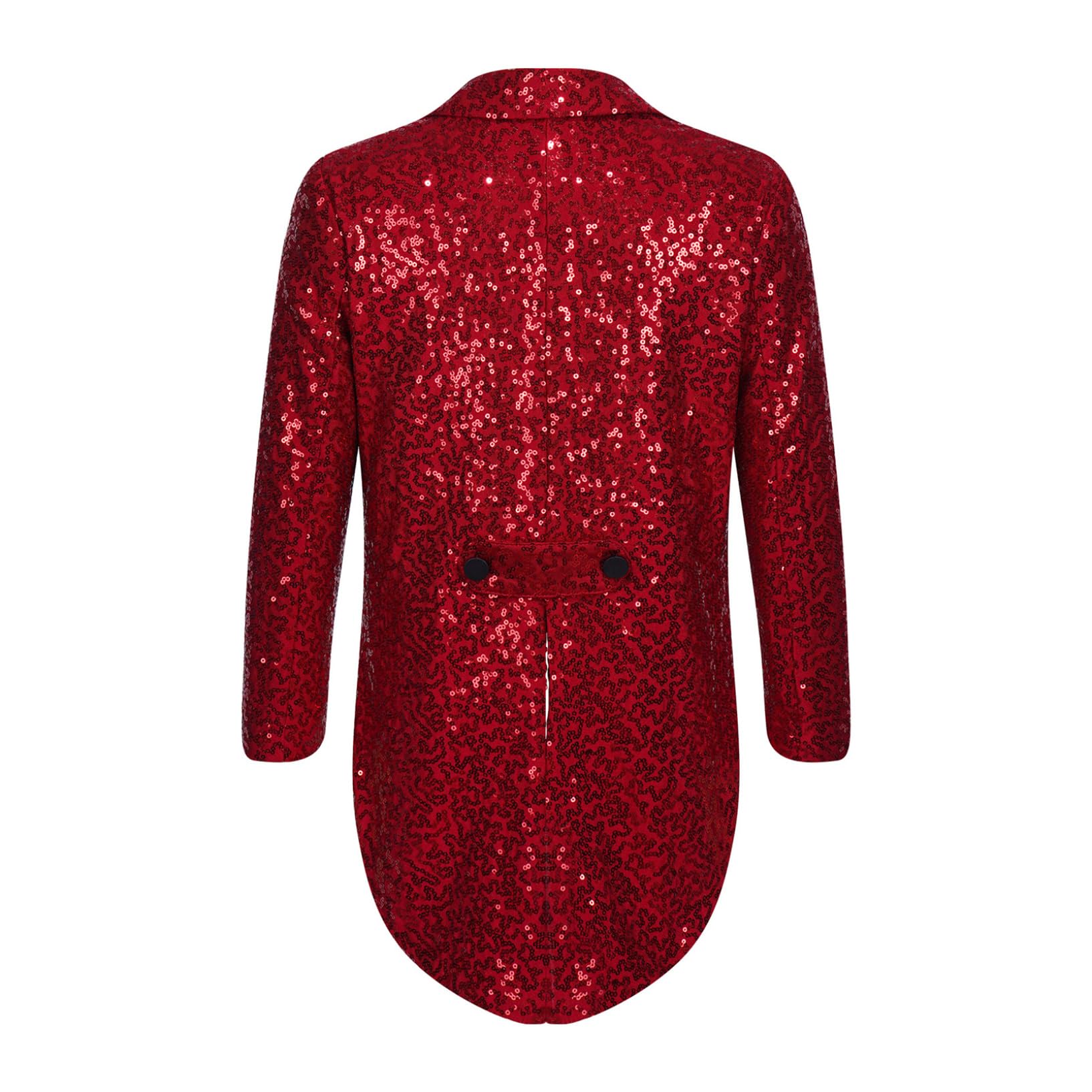 Oyolan Enfant Garçon Costume Paillette pour Mariage Soirée Cérémonie Veste de Costume Blazer Manteau Veston 5-16 Ans