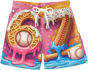 Boys Swim Trunks Toddler Swimsuit Beach Shorts with Mesh Lining