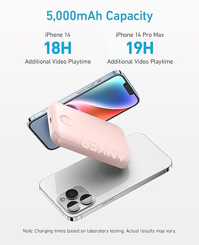 Miniatura 3 de Anker 321 MagGo Battery (PowerCore Magnetic 5K), Cargador de batería portátil e inalámbrico magnético de 5000 mAh, compatible con iPhone 1515 Plus15