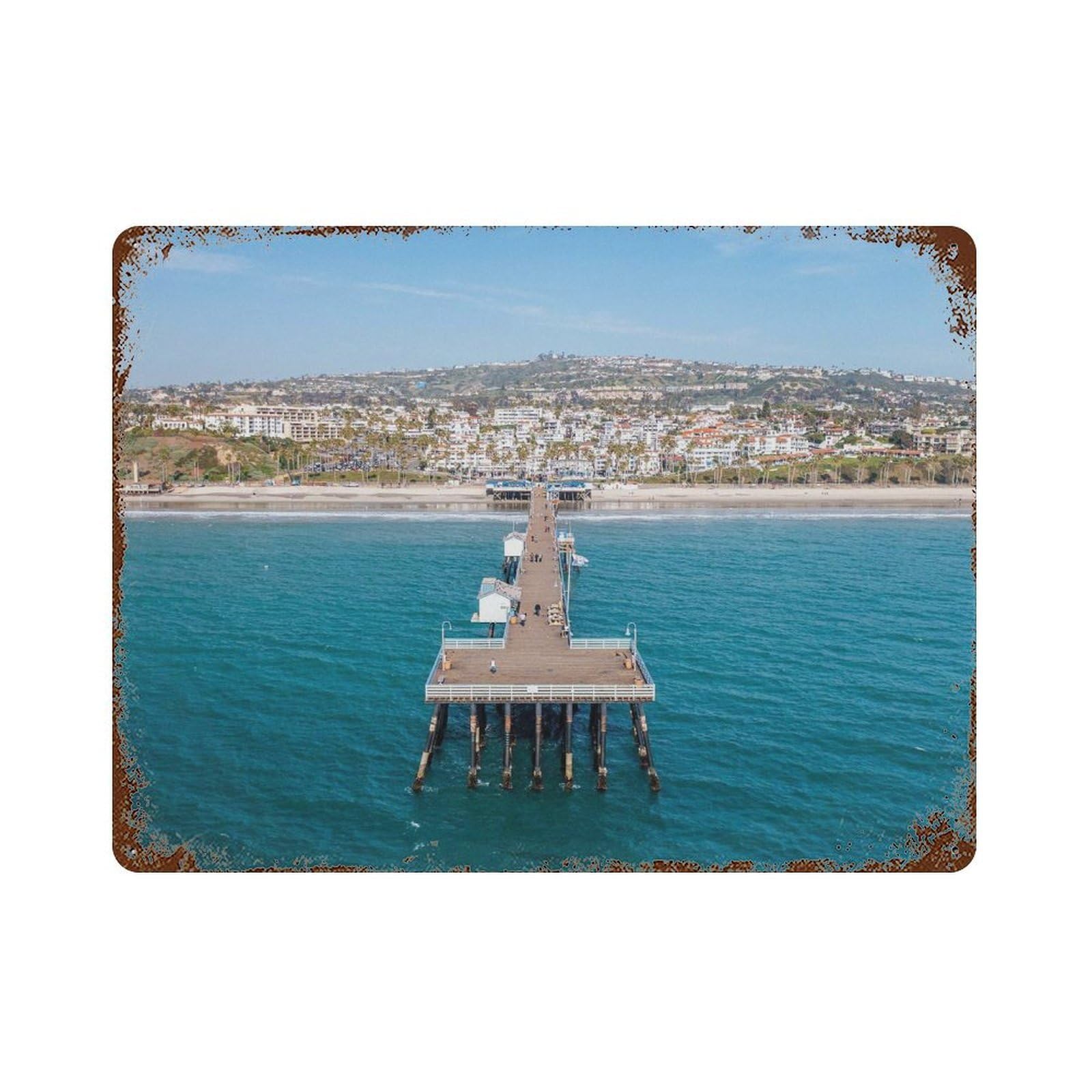 xiaoxiaoshen Real Photo San Clemente California Wall Decor Art Metal Tin Poster Modern Home Decor Art Home Bar Shop Decorations Vintage Sign 30x40cm
