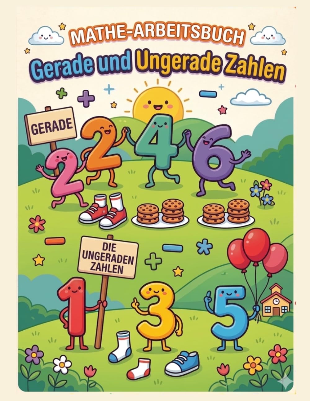 Mathe-Arbeitsbuch ungerade und gerade Zahlen: Arbeitsblätter zur Addition und Subtraktion für Kinder von 4 bis 8 Jahren, Mathebuch für gerade und ... Klasse (Spiele und Aktivitäten, Mathematik)