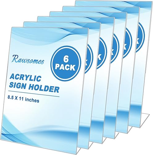 Miniatura 9 de Soportes de acrílico para letreros transparentes de 8.5 x 11 pulgadas, soporte vertical inclinado hacia atrás, soporte de plástico para letreros de