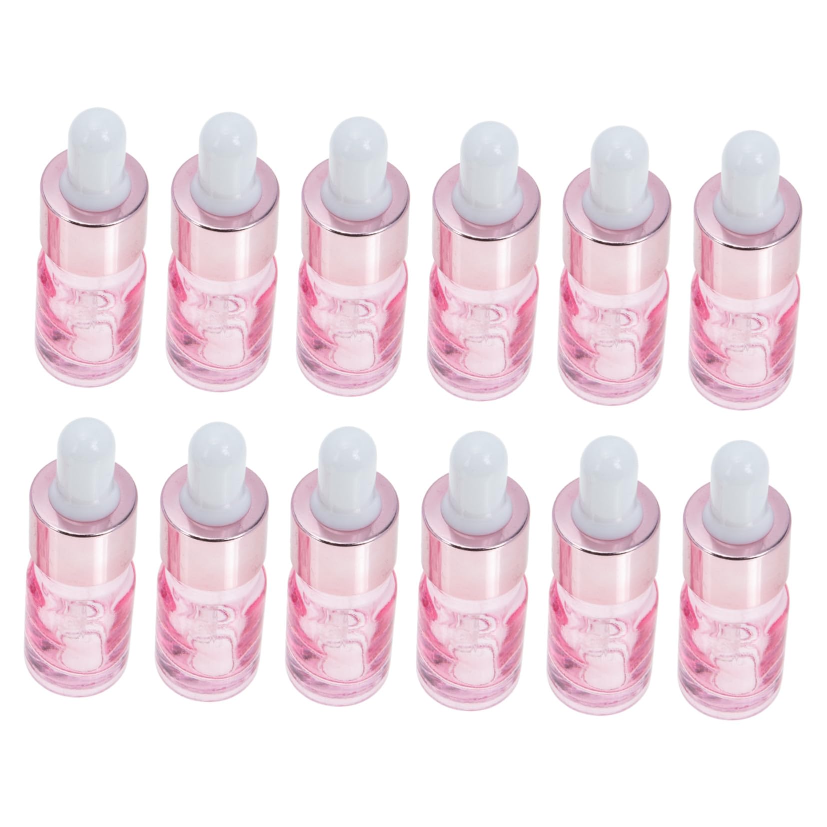 NOLITOY 35 Stück Glas Tropfflaschen 5ml mit Roségold Pipette Kleine Wiederbefüllbare Kosmetikfläschchen für Parfum Ätherische Öle Reisen