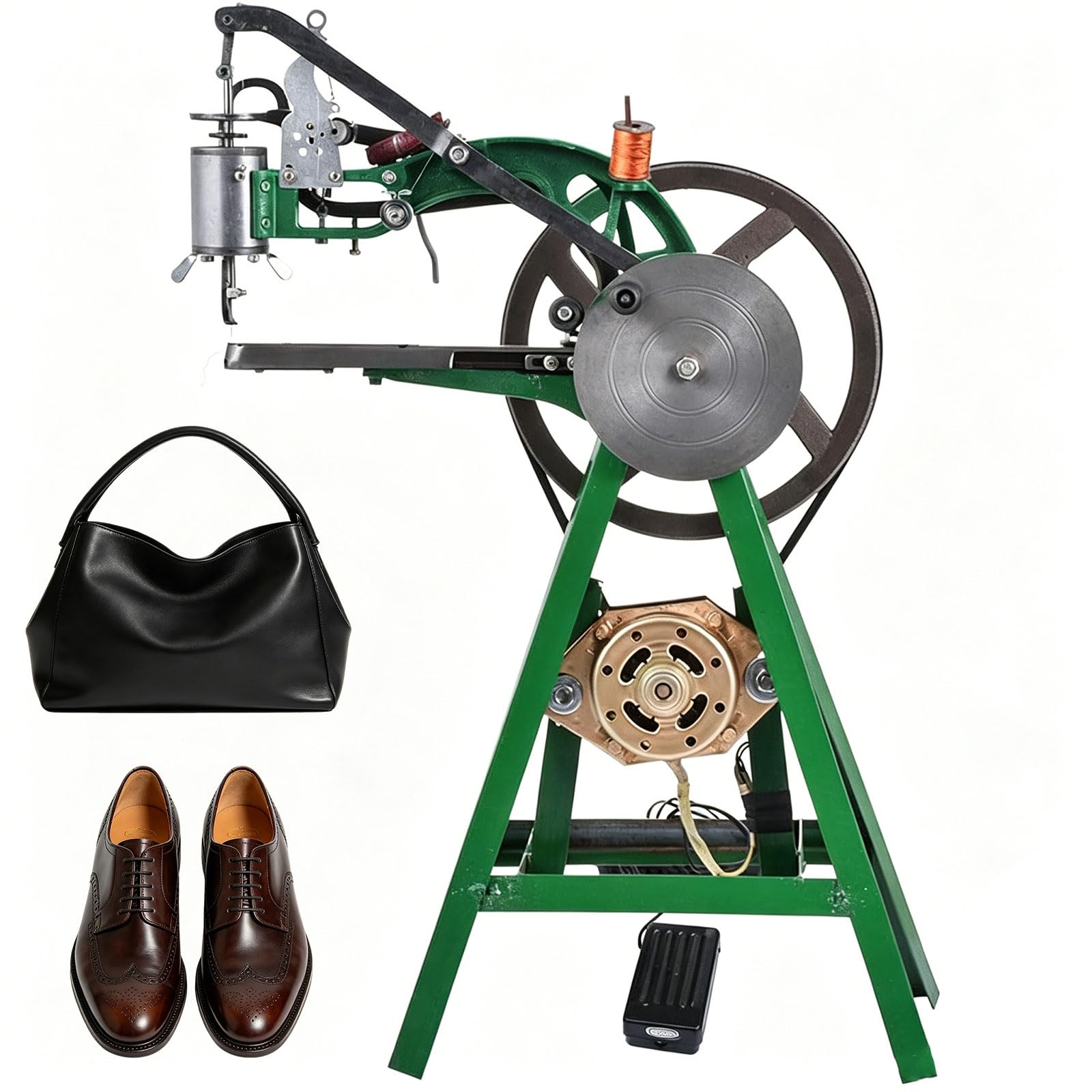 Macchina per Riparazione Scarpe, Macchine da Cucire in Pelle con Pedale a Piedi per Linea di Cotone e Nylon per Scarpe, Borse, Vestiti, Trapunte, Cappotti, Pantaloni, Cintura Fai-da-te