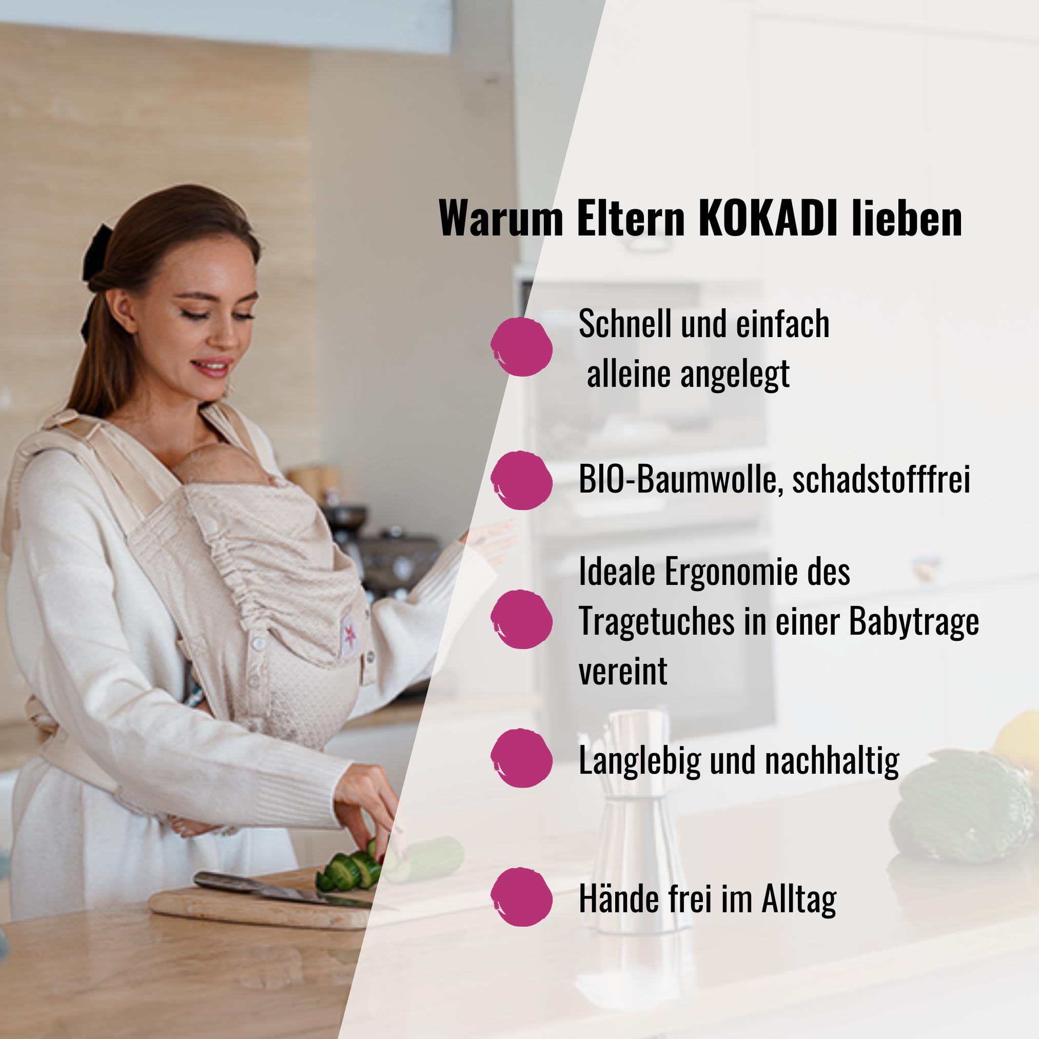 kokadi Mochila Portabebés Flip Talla Bebé Algodón - Unisex, gris